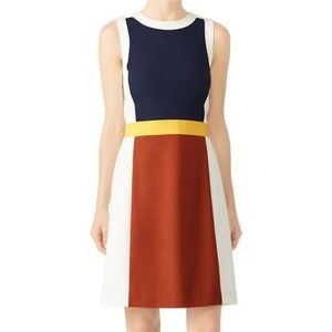 Tory Burch Mya Dress Colorblock Sleeveless Pockets